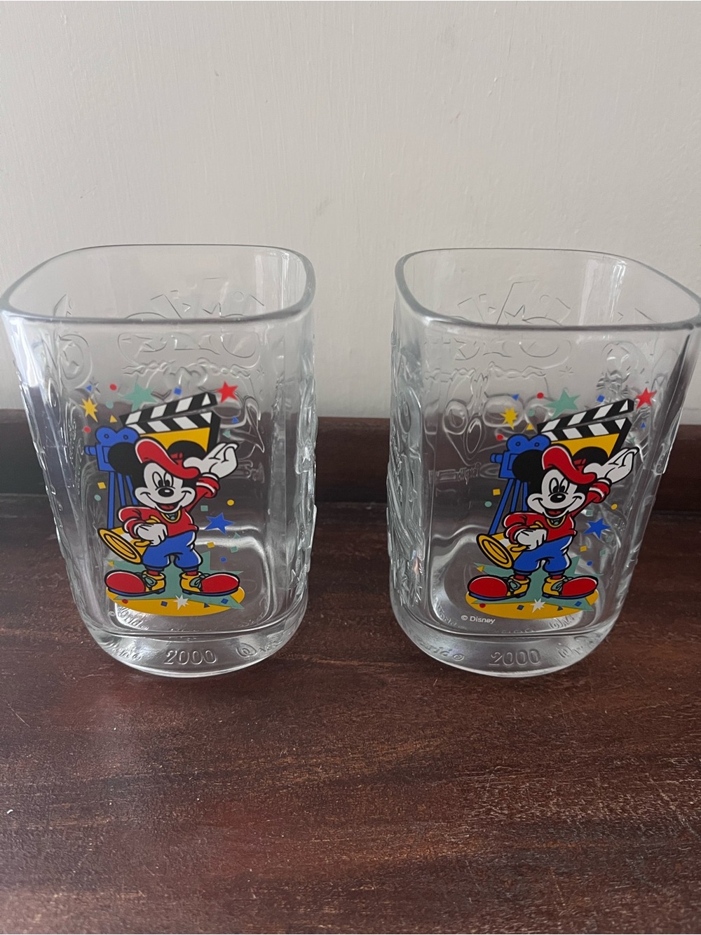 Vintage 2000 McDonald’s Walt Disney World Director Mickey Mouse Glasses Set of 2
